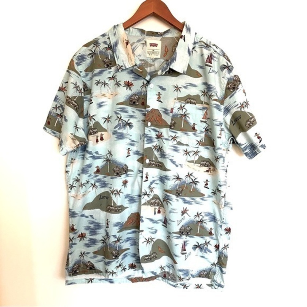 Levi’s Hawaiian Button Up Men’s Top Shirt Short Sleeve Size XXL